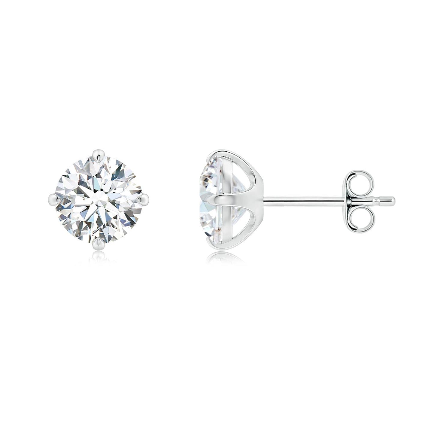 Certified Round Lab-Grown Diamond Solitaire Stud Earrings 14K Solid Gold (0.5 carat, 4.1mm, Color-H, Clarity-SI2)
