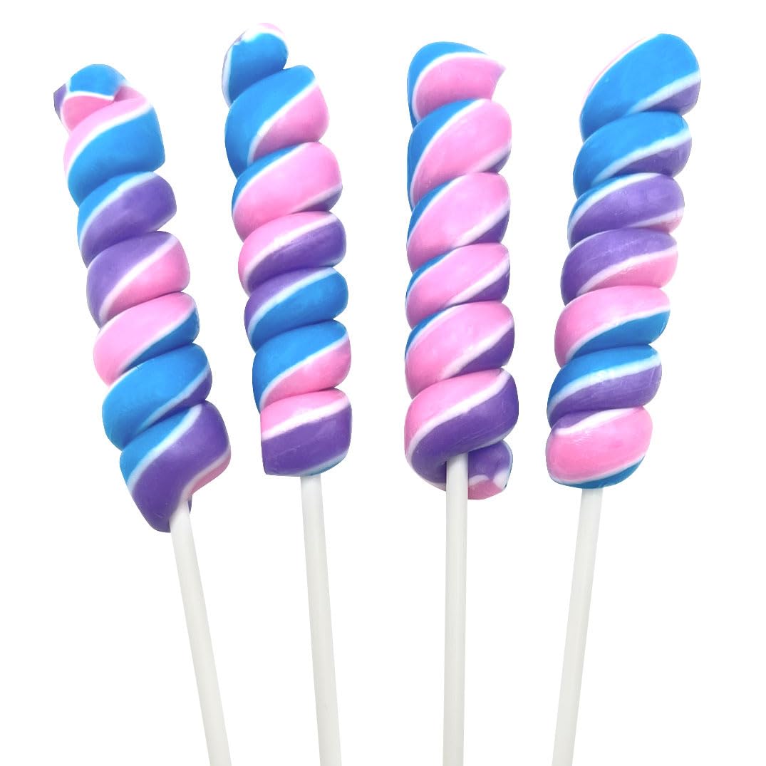 Mermaid Twisty Lollipops - 24 Unicorn Candy Suckers Individually Wrapped Bulk - Great for Mermaid Party Favors - Goodie Bags for Kids Birthday - Candy Bar