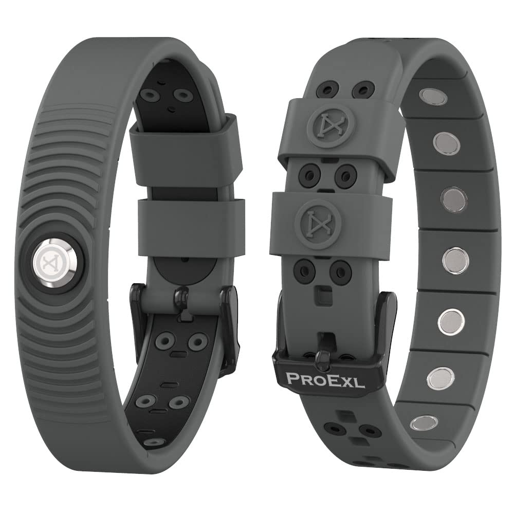 PROEXL 18 MAX Sports Magnetic Bracelet for Men - Waterproof - Breathable Strap - Super Strength - Gunmetal Gray