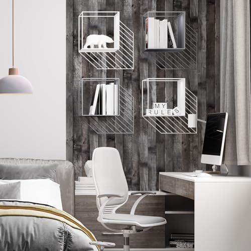 Peel and Stick Wood Wallpaper Grey/Black Vinyl 17.3"×1200" Contact Paper Self Adhesive Thick Waterproof Self Adhesive for Cabinets liveroom - color: Grey/Black, size: 17.3" x 1200"