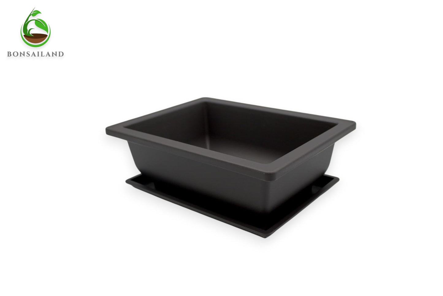 Bonsai Pots Rectangular Planter Containers with Humidity Trays, 3 Pack - 9 Inch Plastic Growing Pots for Garden, Succulents, Small Flowers and Plants