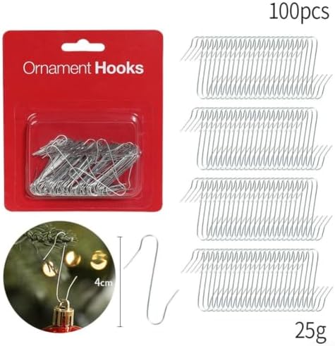 100 Pack Christmas Tree Ornament Hooks