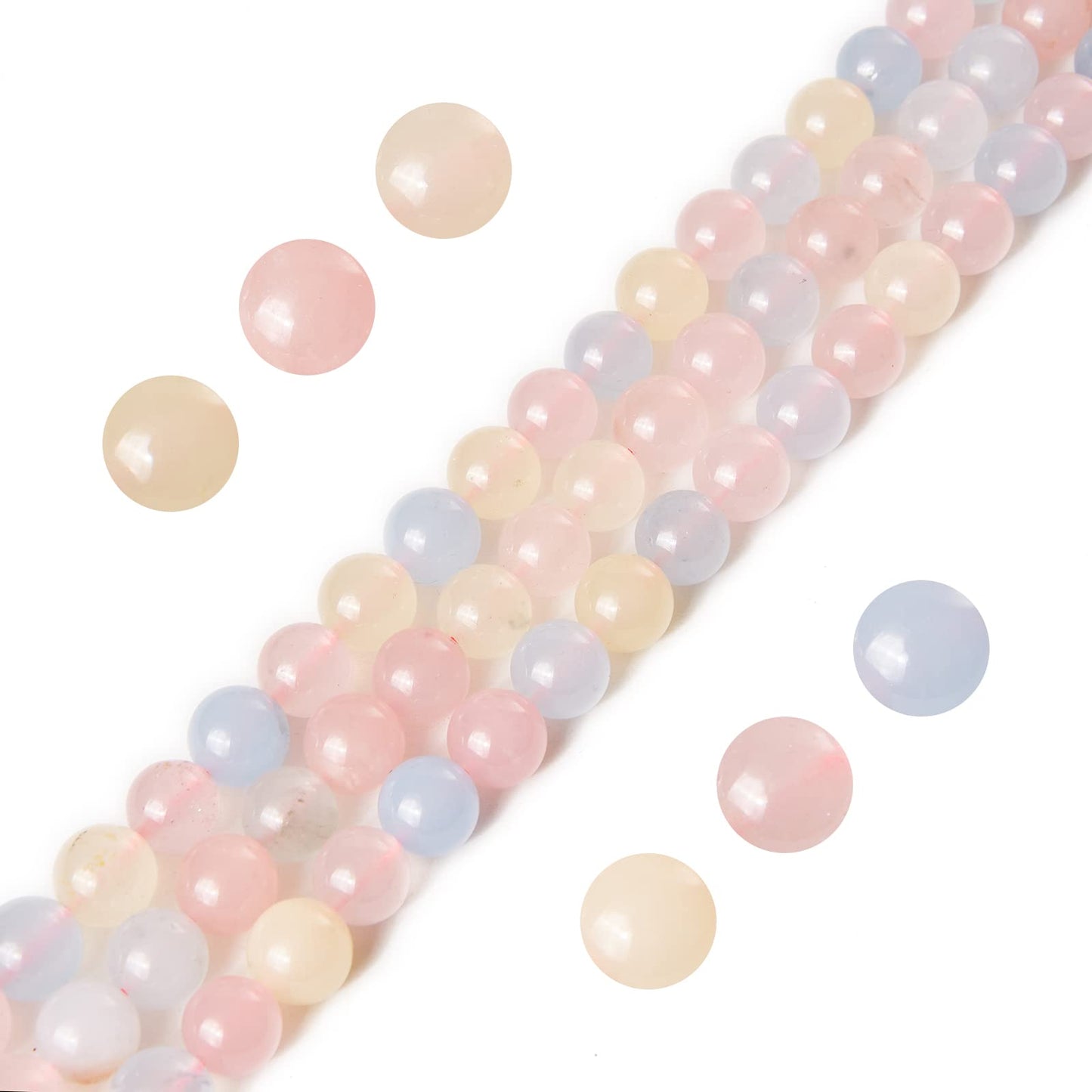 60pcs 6mm Morgan Chalcedony Beads Natural Gemstone Beads Round Loose Beads for Jewelry Making