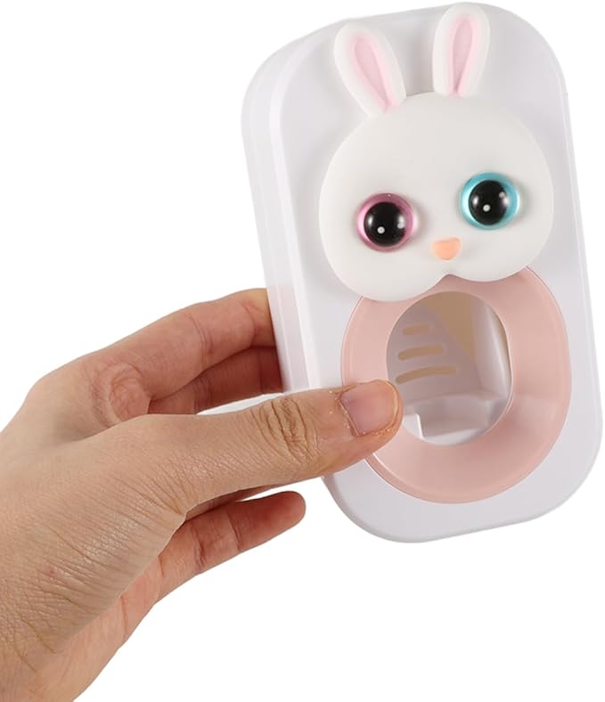 Cartoon Bunny Wall Mounted Toothpaste Dispenser Practical Toothpaste Squeezer for Adorable Bathroom Toothbrush Holder Effort Saving Automatic Pump Tool