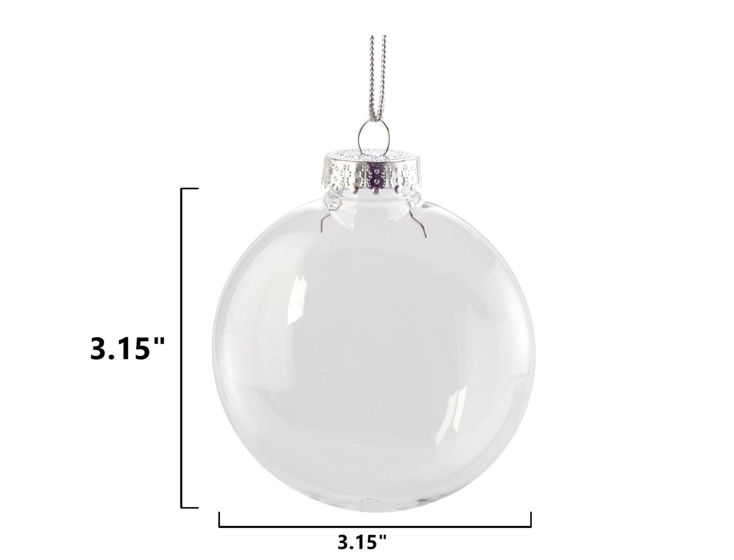 Creative Hobbies Clear Plastic Fillable Christmas Ornament Discs - Great for Crafts, Holidays and Weddings | Pack of 12 (Medium)