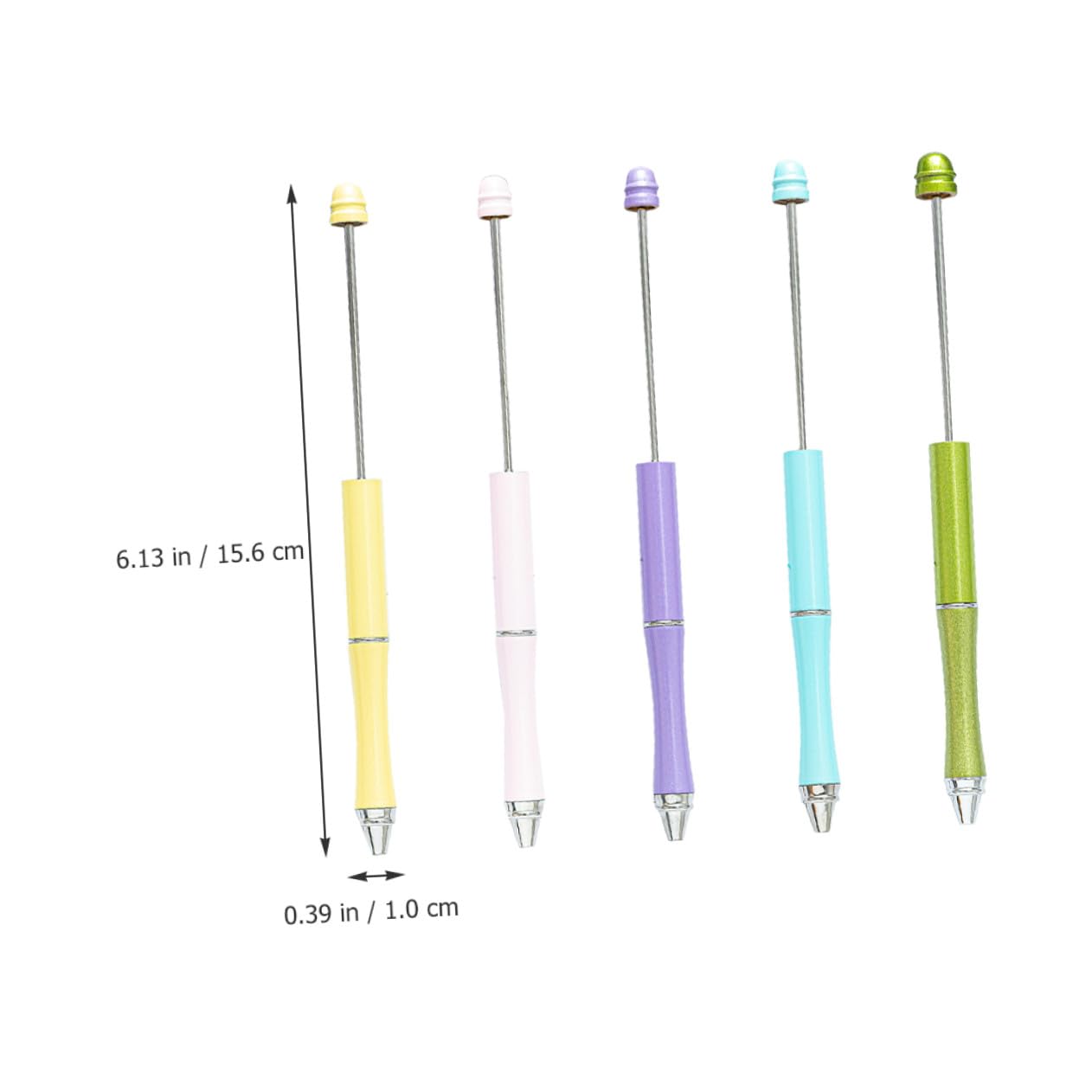 UKCOCO 5pcs Metal Ballpoint Pens Set, Multi-color Pastel Craft Writing Pens for Office, School, DIY Bead Stringing, Household Daily Use