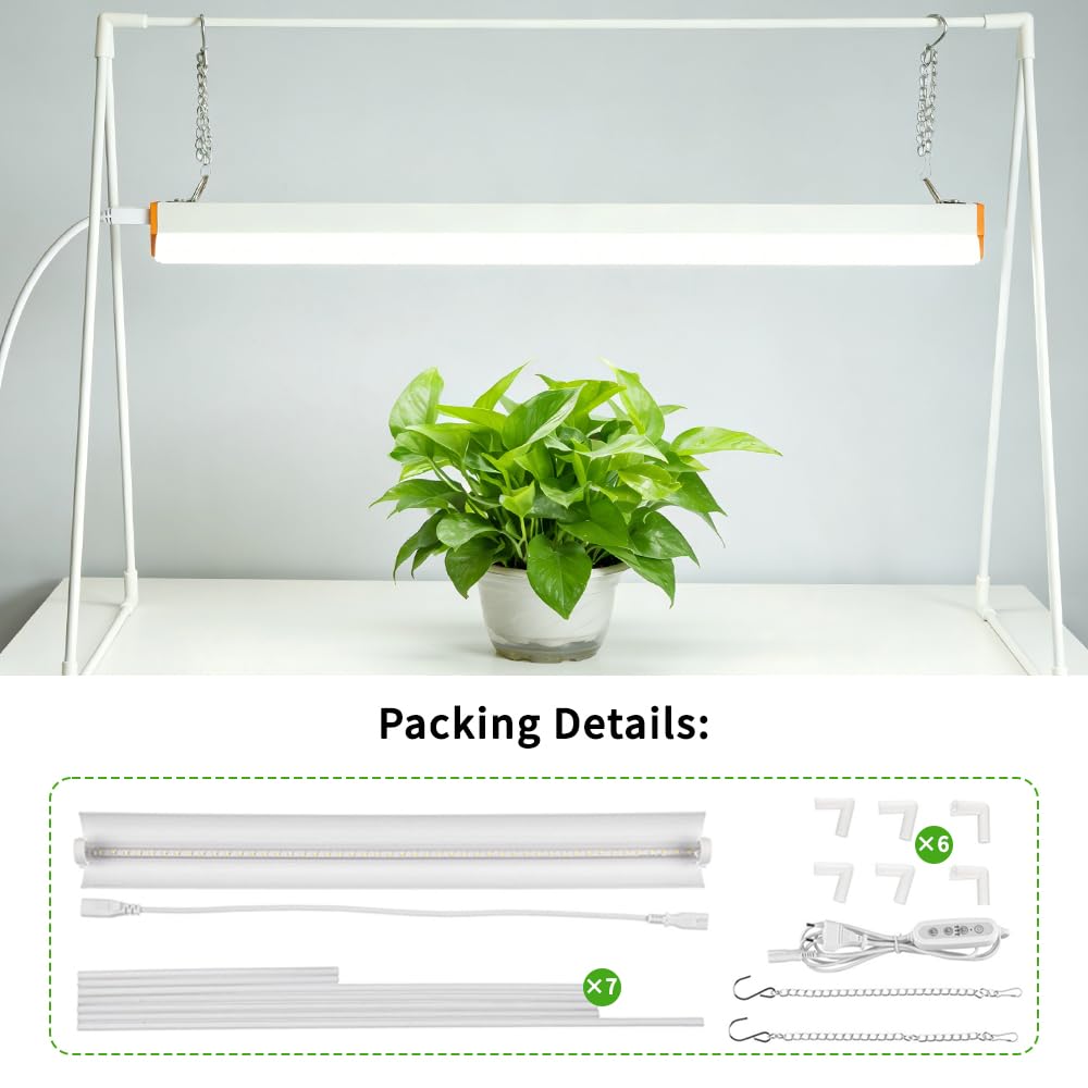PROTOPIA 10W Grow Light Stand Kit for Indoor Plants, 2ft Plant Grow Rack with Full Spectrum, Enhanced Red Light for Flowering, Height Adjustable Iron Bracket, on and Off Switch