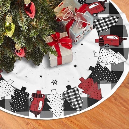 Snow Christmas Tree Skirts 48", Xmas Trees Cloth Mats Trees Skirts for Decor Gift, Home Decoration