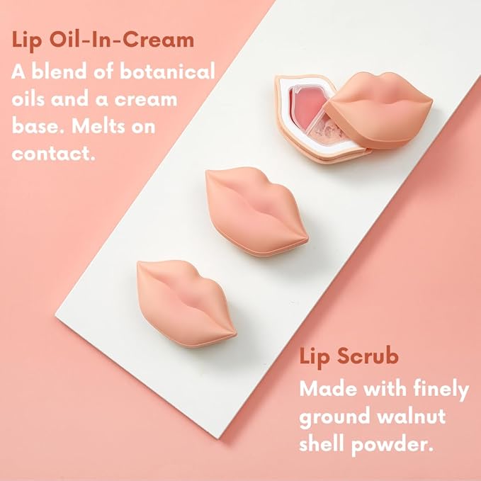 KOCOSTAR Lip Mask Rose and Peach Duoduo Bundle, Korean Hydrating Lip Care Treatment Set