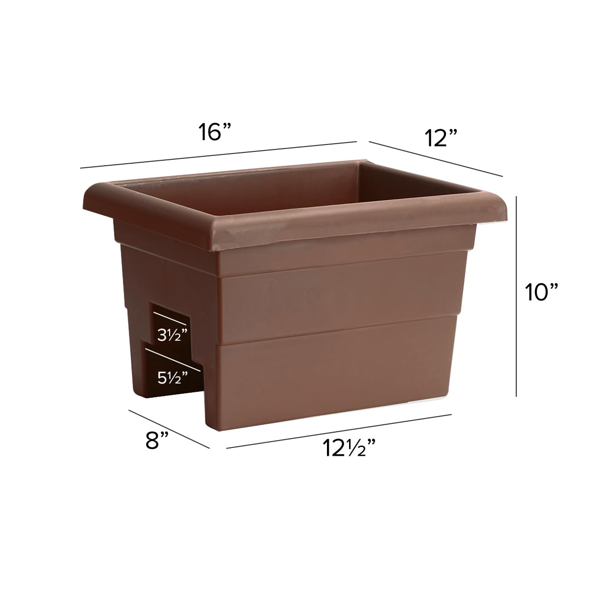 Root & Vessel Countryside Rail Planter, Brown, 16"