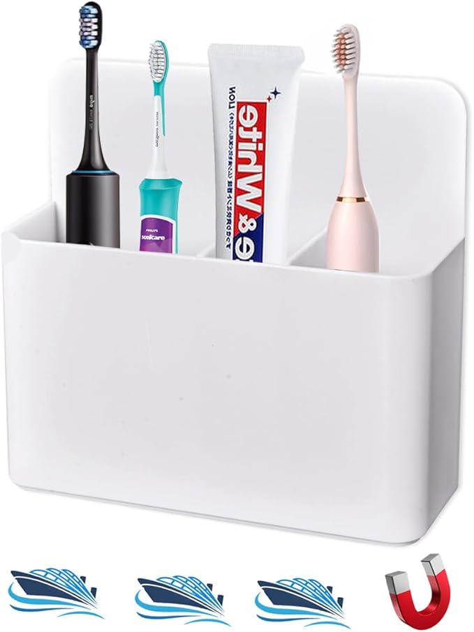 Magnetic Toothbrush Holders for Cruise Essentials 2025, Travel Toothbrush Holder for Bathrooms, Tooth Brush Organizer for Caribbean Cruise & Alaskan Cruise Must Haves