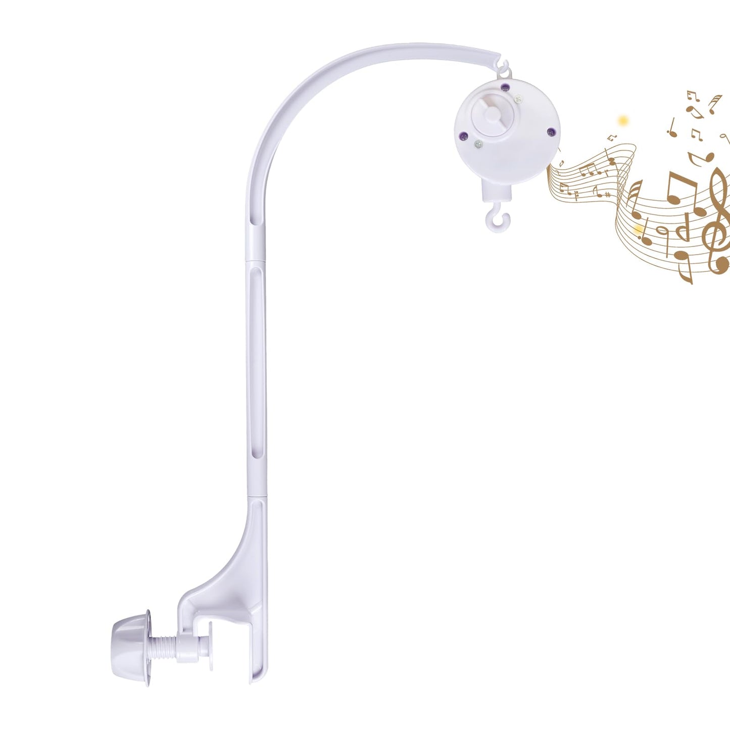 SAGOOITS 24 inch Baby Crib Mobile Bed Bell Holder Arm Bracket, with Music Box, The Foundation can be Adjusted Width-DIY Toy Decoration