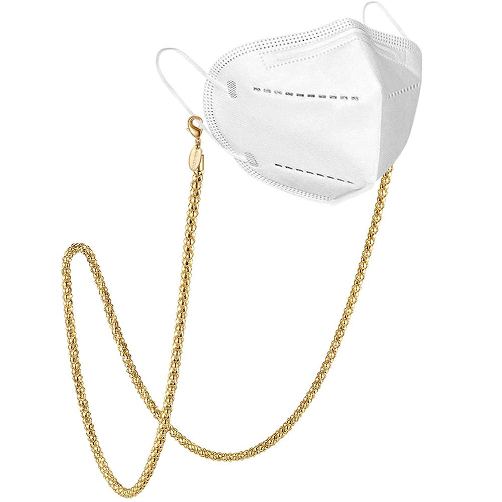 AllenCOCO 14K Gold Plated Glowing Eyeglass Chains Sunglass Retainer Strap Eyewear Retainer Eyeglass Strap Holder for Women