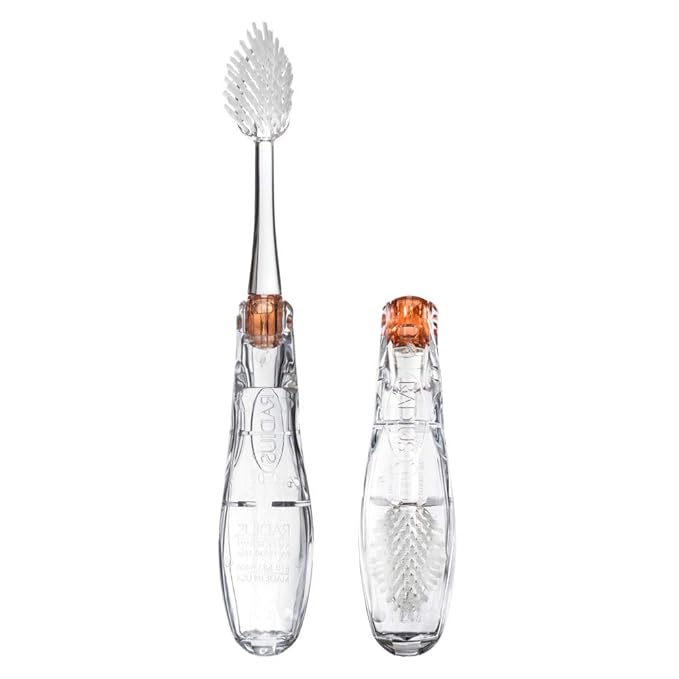 RADIUS Tothbrush Tour Travel Brush, Orange, BPA Free and ADA Accepted, Designed to Improve Gum Health and Reduce The Risk of Gum Disease
