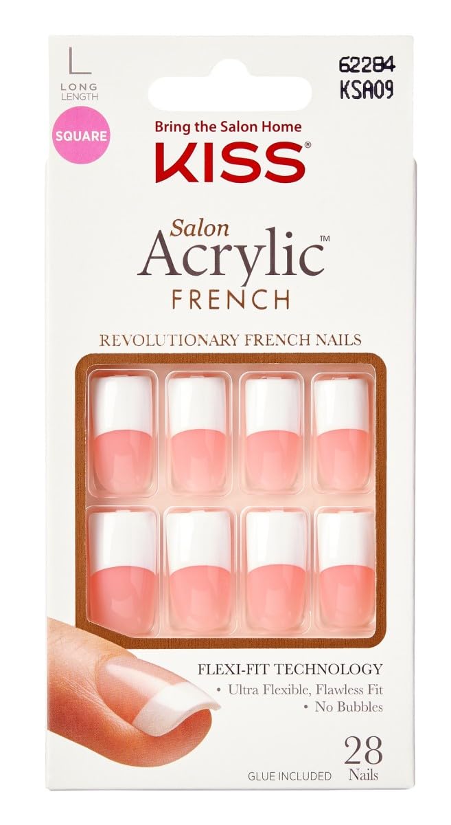 Kiss Salon Acrylic French Kit Team Player Long (2 Pack)