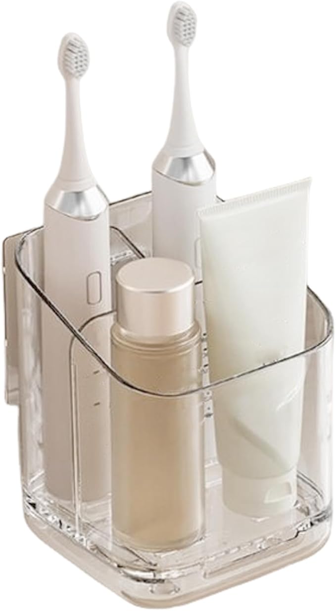 Wall Toothbrush Holder - No Punching Adhesive Toothbrush Holder, Wall Mounted Versatile Bathroom Rack | Bathroom Walll Hollder Organizer for Keeping Toiletries