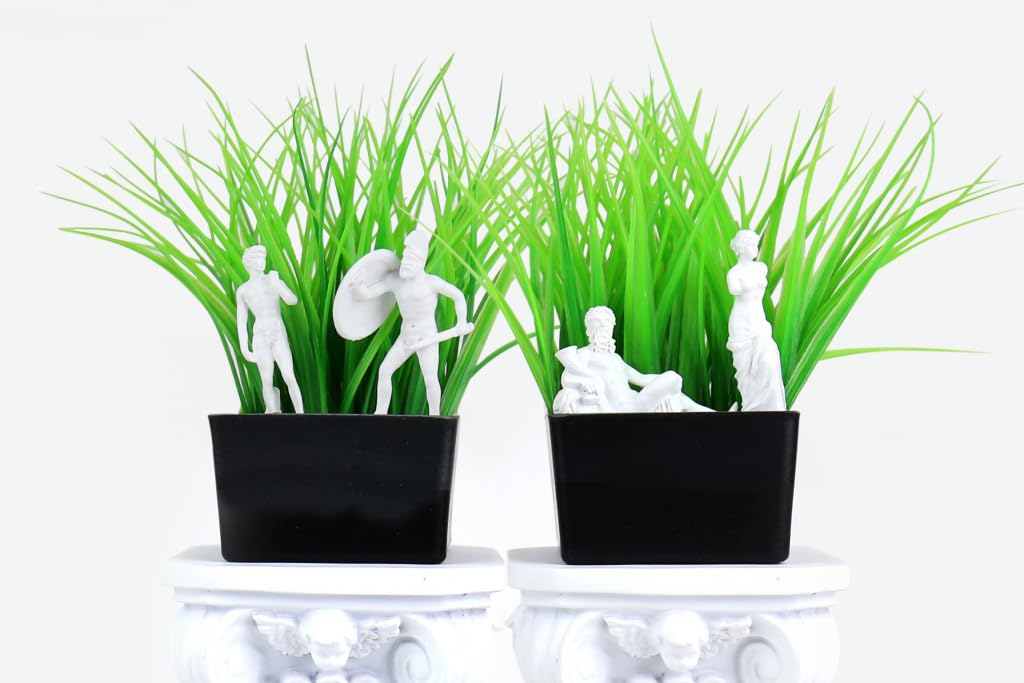 Gift Republic 4-Pack Plant Pot Statues Markers, Resin, White, One Size