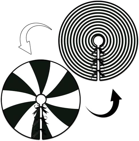 Reversible Halloween Christmas Tree Skirt 36 Inch Black White Lollipop Christmas Tree Skirt Halloween Black and White Annual Rings Tree Mat for Home Xmas Trees Holiday Decoration (Black White)
