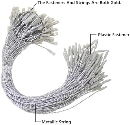 800 Pcs Christmas Ornament String, 7.87" Ornament Hanger Hooks w/Snap,Easy and Fast Locking Fastener Hanging Decoration Ropes for Christmas Tree Holiday Party(Silver)