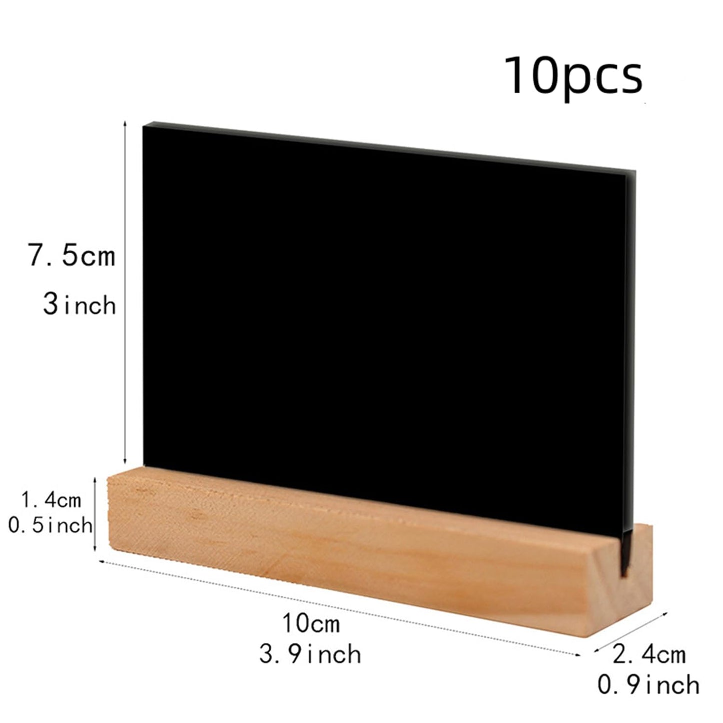 4 x 3 Inch Mini Chalkboards Signs, 10 Pcs Double Side Tabletop Chalkboard Signs with Wood Base Stands Rectangle Chalkboard for Food Labels Party Weddings Event Decorations.