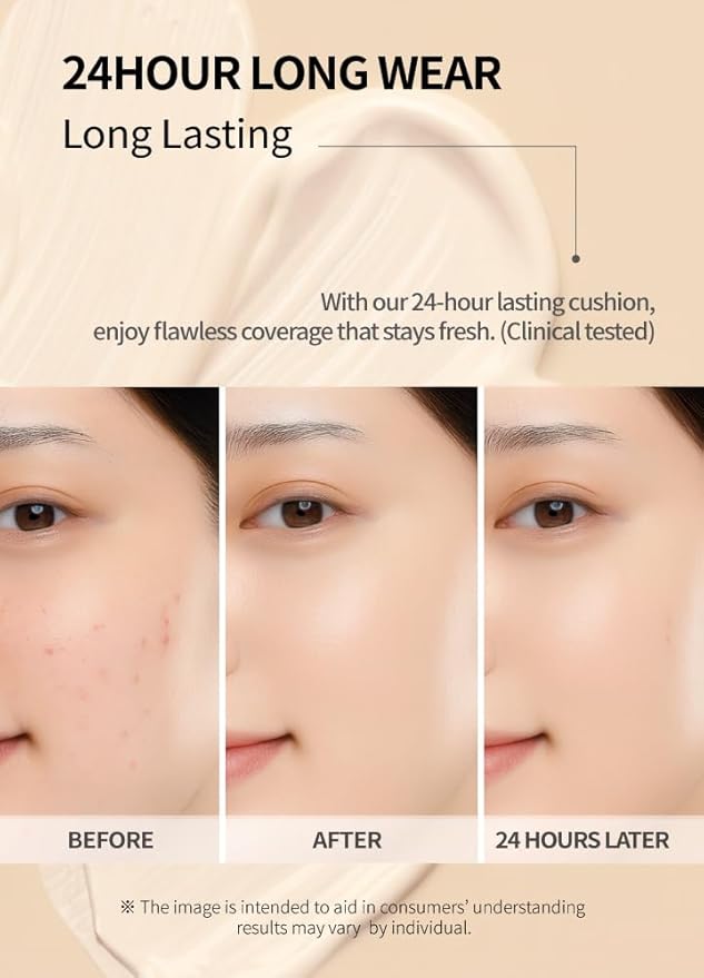 BEAUDIANI Natural Coverage – Mesh Tight Up Cushion – Korean Cushion Foundation, Semi-Matte Radiance, Long-lasting, Travel-Friendly Design (02 Light/Medium Beige)