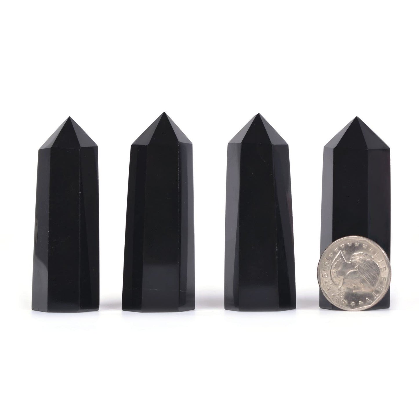 Large Black Obsidian Crystal Tower Healing Crystal Wand For Spiritual Use Hexagonal Point Reiki Chakra Gemstone Home Office Decor