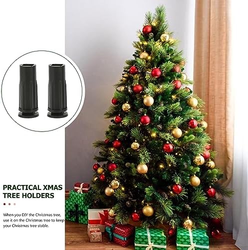 MAGICLULU 6pcs Christmas Tree Plastic Base Christmas Tree Standing Base Xmas Tree Bottom Holders for Christmas Tree Stationary (Black)