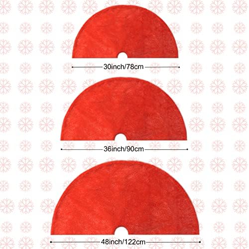 Red Bling Christmas Tree Skirts, 30 inches Luxury Glitter Bright Silk Double Layers Xmas Tree Base Cover Mat for Xmas New Year Home Party Decorations