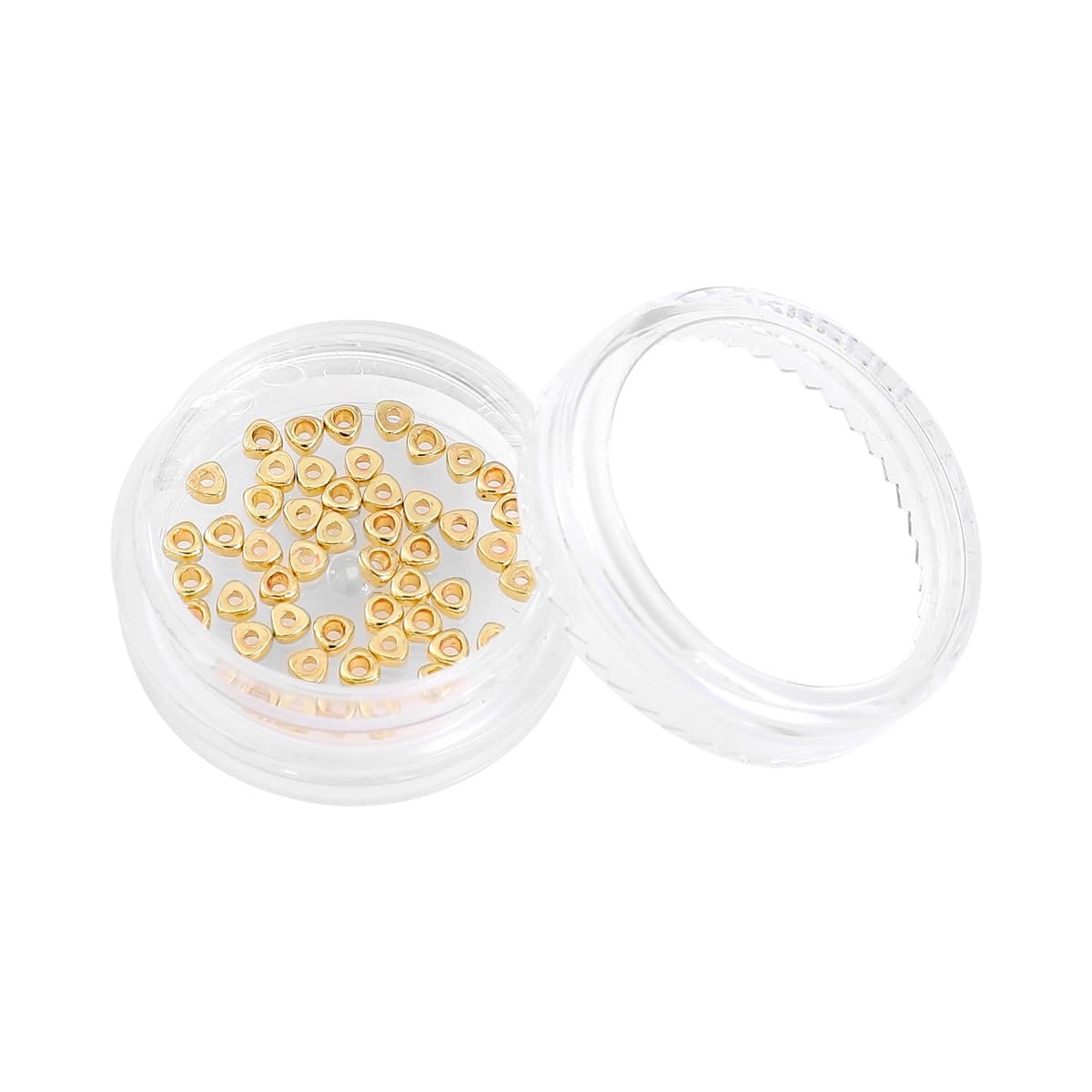 BEADIA 14K Gold Plated Triangle Spacer Beads 2.5x1.5mm 50pcs for Jewelry Making Findings Non Tarnish