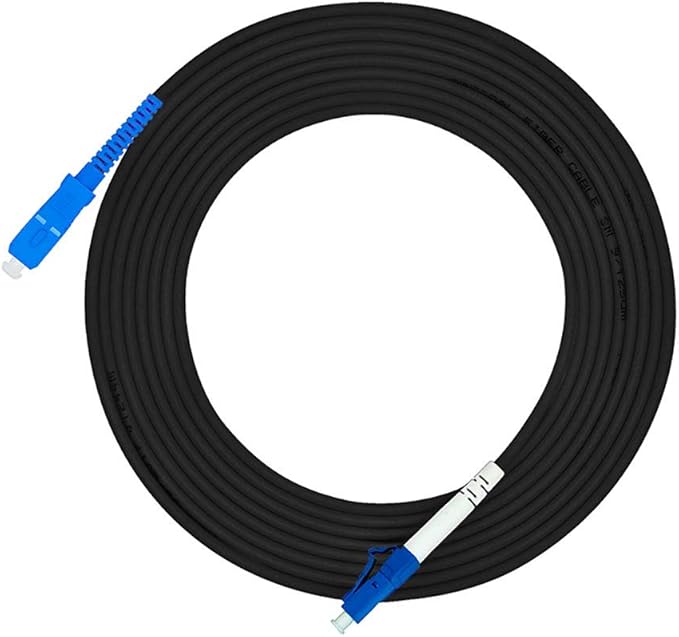 Jeirdus 3M LC to SC Outdoor Armored Simplex 9/125 SM Fiber Optic Cable Jumper Optical Patch Cord Singlemode 3Meters 10ft LC-SC