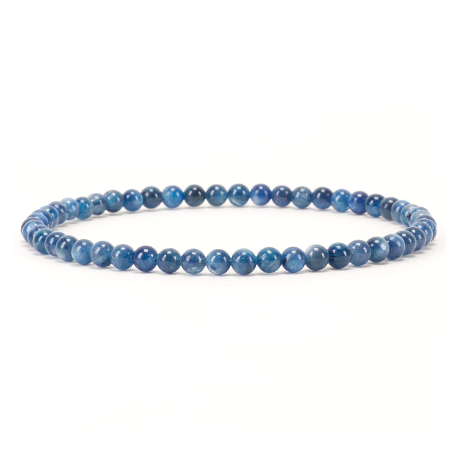 Cherry Tree Collection - Small, Medium, Large Sizes - Gemstone Beaded Bracelets For Women and Men - 4mm Round Beads (Kyanite, Small)