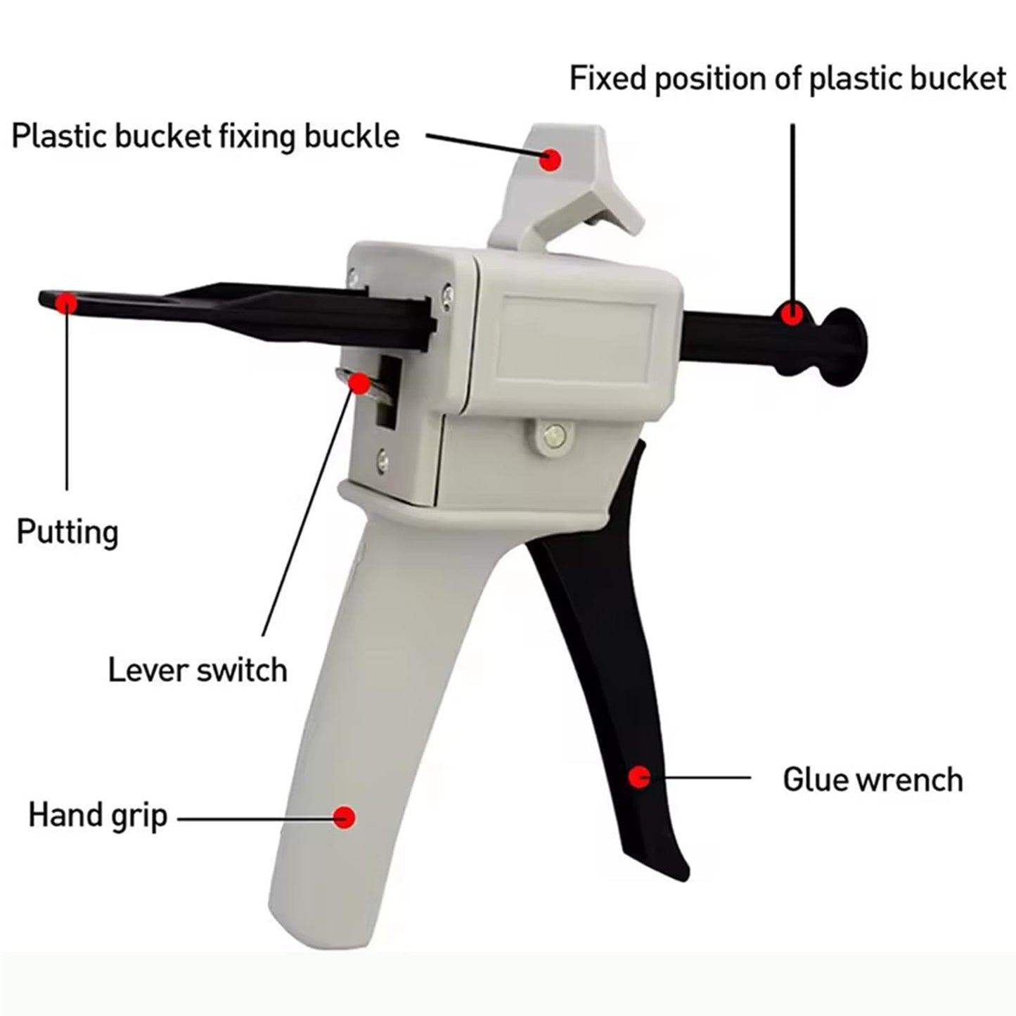 1:1/1：2AB glue gun 50ml epoxy resin glue gun two-component dispensing gun AB epoxy sealant gun applicator manual dispensing gun kit