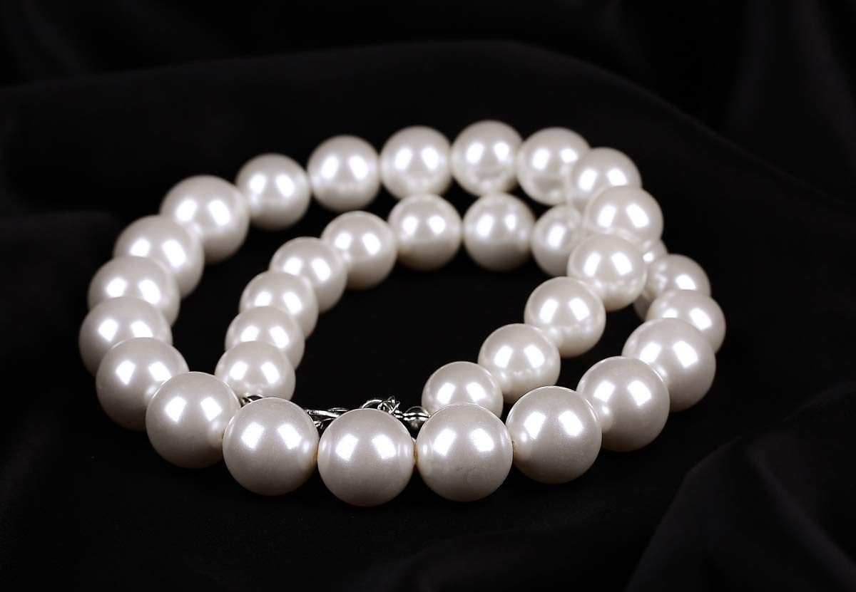 WELLKAGE Pearl Necklace for Girls (White) Ecofriendly Synthetic-resin