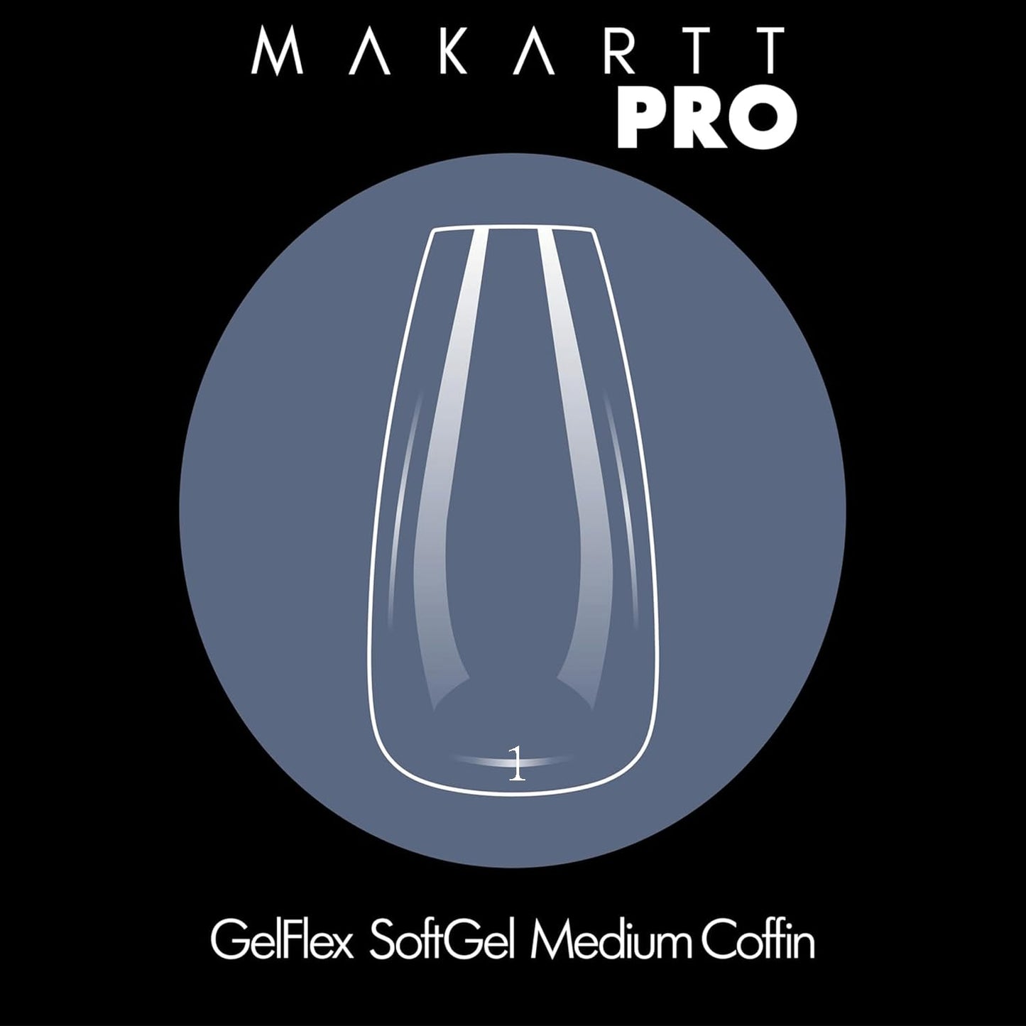 MakarttPro GelFlex Soft Gel Nail Tips 500pc Box – Medium Coffin Shape – 14 Sizes 00–9 – Clear Soft Gel Tips for Nail Extension – Easy to Apply, Lightweight, Professional Salon Quality