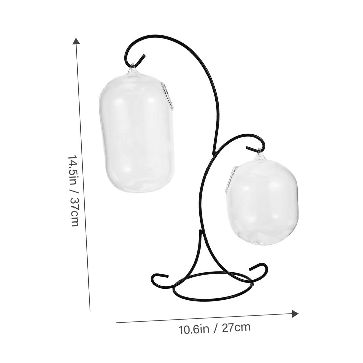 BESPORTBLE Creative Glass Hydroponic Plant Vase with Rack Dual-Layer Terrarium Container for Succulents and Fish Decorative Desktop Planter for Home and Office