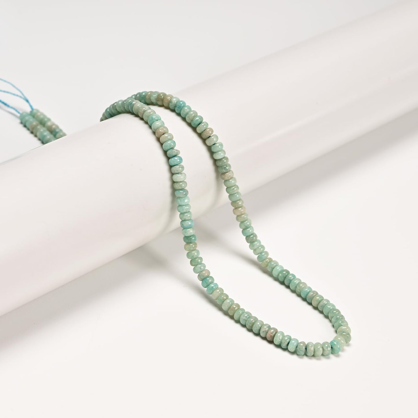 ICAI 2x4mm Natural Rondelle Beads – Loose Gemstone Spacers for DIY Jewelry Making (Amazonite)