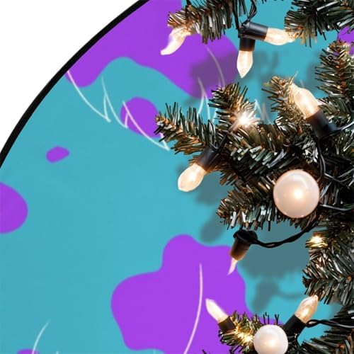 36 Purple Blue Halloween Christmas Tree Skirt Mat 3