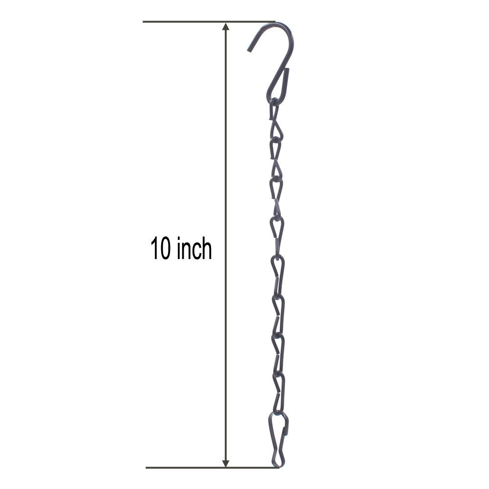 HAZOULEN Black Hanging Chains for Bird Feeders, Lanterns, Planters and Decorative Ornaments, 12 Pack, 10-Inches