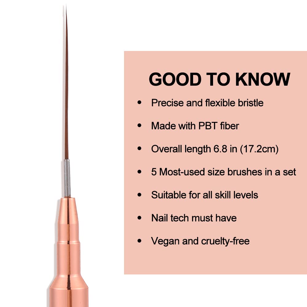 gootrades Nail Art Brushes, Nail Gel Polish Thin Fine Liner Striping Detail Painting Brush Pen