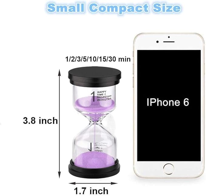 SuLiao Hourglass Sand Timer 15 Minute: Plastic Sand Clock, Purple Sand Watch 15 Min, Colorful Reloj De Arena 15 Minutos, Large Hour Glass Sandglass for Kids, Games, Home, Classroom, Kitchen, Decor