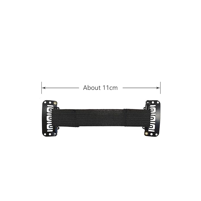 4 Pcs Facelift Bands with Clips Invisible Face Stretching Lifting Strap Adjustable Elastic Band Face Slimming Band (11cm Black Single Bands)