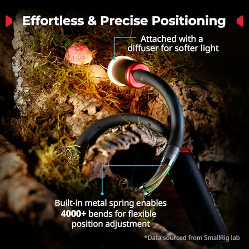 SmallRig RM 03 Macro Photography LED Light - 2 Pack, Adjustable Beam Angle, 5 Colors CRI95 TLCI92, Bendy Light with Cold Shoe Extension Bar, Clamp, Diffuser, Spotlight, Barndoor, Gobos, Stake - 5796 - color: RGB (2 Pack)