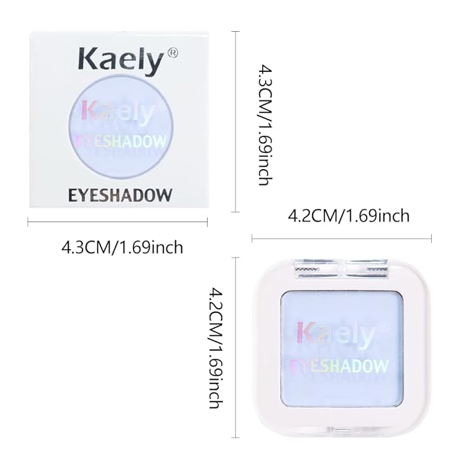 evpct Light Blue Matte Single Eyeshadow Palette, Pastel Sky Blue Natural Cream Powder Matte Eye Shadow Palette Makeup for Older Women, Highly Pigmented Mini Monochrome Eyeshadow Sombra Para Ojos