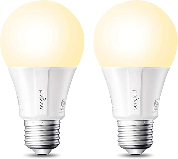 Sengled Zigbee Smart Light Bulbs, Smart Hub Required, Works with SmartThings and Echo with Built-in Hub, Voice Control with Alexa and Google Home, Soft White 60W Eqv. A19 Alexa Light Bulb, 2 Pack