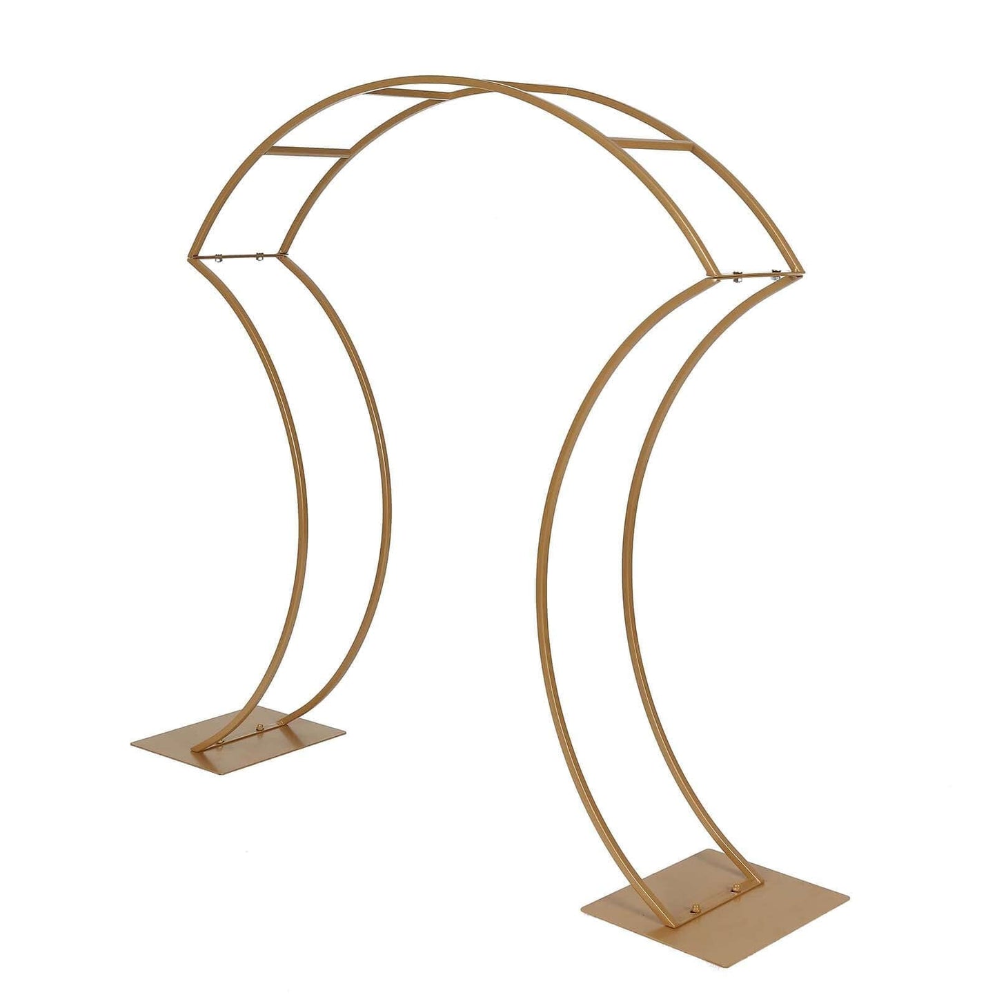 Efavormart 38" Gold Metal Floral Arch Frame Wedding Table Centerpiece Stand With Curvy Design, Large Table Display Or Aisle Prop