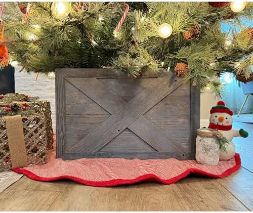 BARNWOODUSA Christmas Tree Collar or Box Made of Reclaimed Wood Rustic Skir