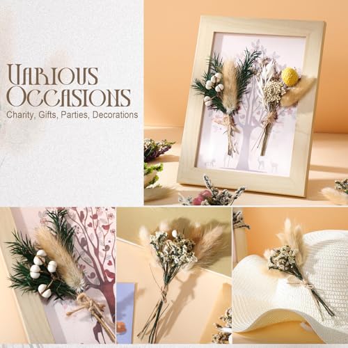 Nuanchu 10 Pcs Mini Dried Flower Bouquet Mixed Natural Dried Flowers with Stem Boho Plant Stem Bunch for DIY Craft Card Home Party Photo Props Wedding Decor, 5 to 6 inches(Boho Styles) - style: Boho Styles