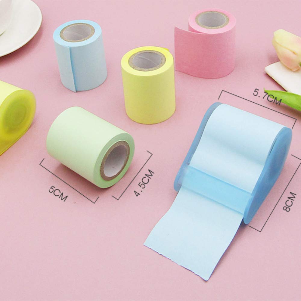 Sourcemall Full Adhesive Roll Sticky Notes, Self-Stick Notes,Width x Length 2 x 300 Inches, 4 Rolls/Pack (Four Colors with Dispensers)