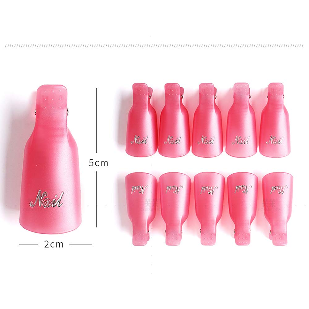 IRCHLYN Nail Polish Remover Clips, 100 Pcs Acrylic Nail Clips Caps for Remover Cleaner Tool (10 Colors)