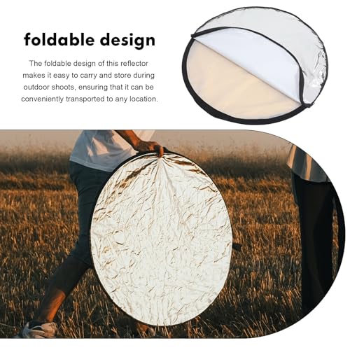 Cabilock 5-in-1 Folding Light Reflector 60cm Portable Photography Reflective Board with Carrying Bag for Studio and Outdoor Photo Lighting Accessories